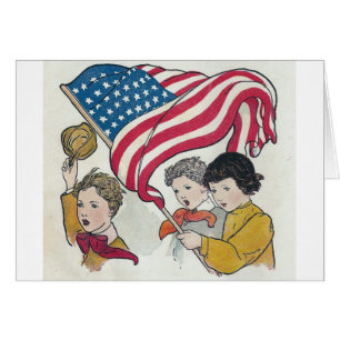 American Flag and Children