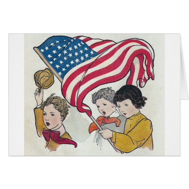 American Flag and Children (Front Horizontal)