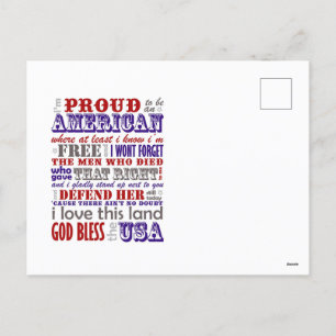 American flag and eagle holiday postcard