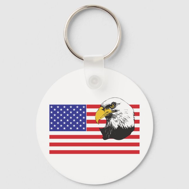 American Flag and Eagle Keychain (Front)