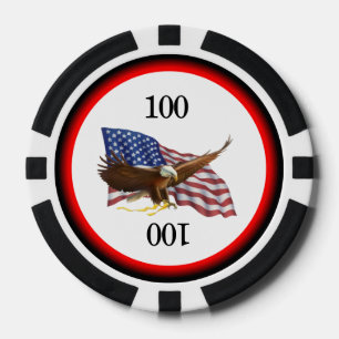 American Flag and Eagle Poker Chips
