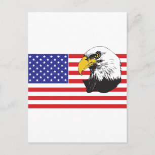 American Flag and Eagle Postcard