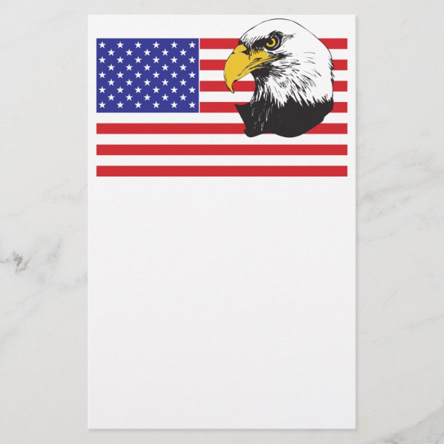 American Flag and Eagle Stationery (Front)