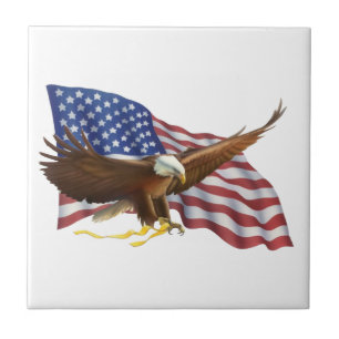 American Flag and Eagle Tile