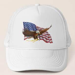 American Flag and Eagle Trucker Hat