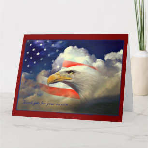 American Flag and Eagle Veterans Day Card