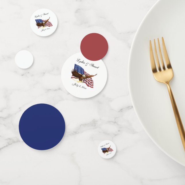 American Flag and Eagle Wedding Confetti (Group)