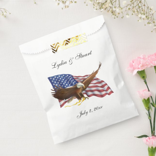 American Flag and Eagle Wedding Favour Bag (Sealed)