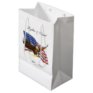American Flag and Eagle Wedding Medium Gift Bag