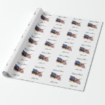 American Flag and Eagle Wedding Wrapping Paper<br><div class="desc">A waving US flag and a flying bald eagle. Add names and date of your wedding or event.</div>