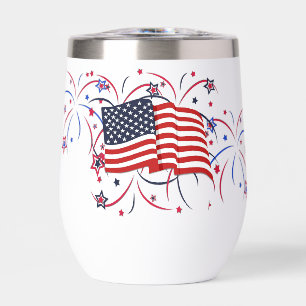 American Flag and Fireworks