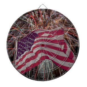 American Flag and Fireworks Dartboard