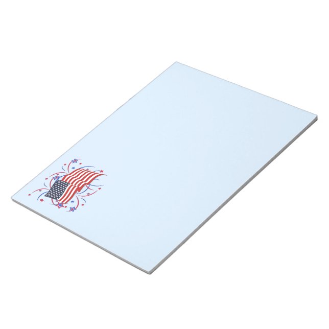 American Flag and Fireworks Notepad (Angled)