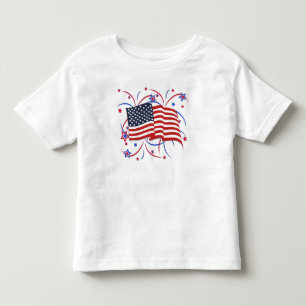 American Flag and Fireworks Toddler T-shirt