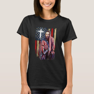 American Flag And Jesus Happy Independence Day 4th T-Shirt