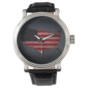 American Flag and Map #2 Watch