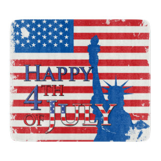 American Flag and Statue of Liberty Cutting Board
