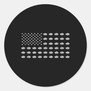 American Flag Apple Pie Usa Patriotism Patriot Vet Classic Round Sticker
