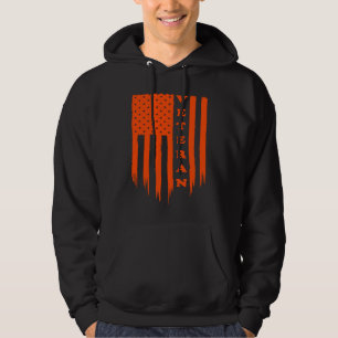 American Flag Armed Forces Veteran Patriot Grunge Hoodie
