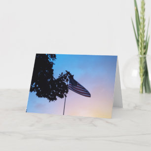 American Flag at Dusk Holiday Card