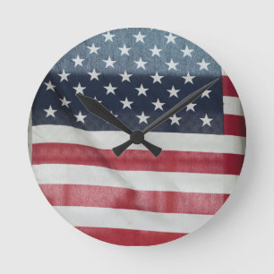 American Flag At The Sussex County Fair Round Clock