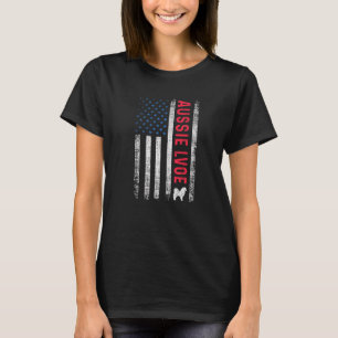 American Flag Aussie Love Australian Shepherd T-Shirt