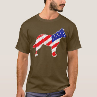 American Flag Australian Cattle Patriotic Dog Dad  T-Shirt