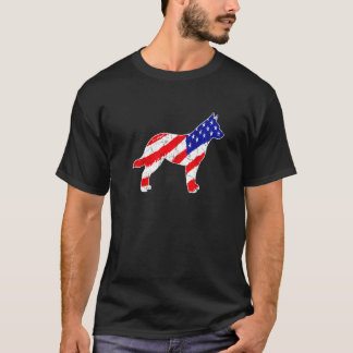 American Flag Australian Cattle Patriotic Dog Dad  T-Shirt