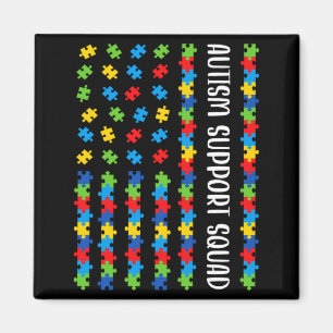 American Flag Autism Awareness Puzzle Support Squa Magnet