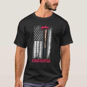 American Flag Axe Thin Red Line Patriot Firefighte T-Shirt