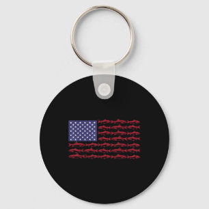 American Flag B Fishing Patriotic Men Boys Funny 4 Keychain