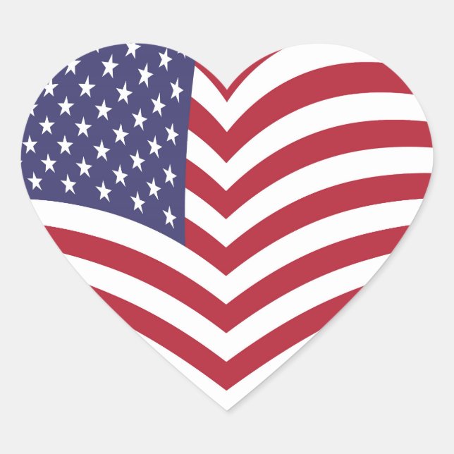 American Flag background Heart Sticker (Front)