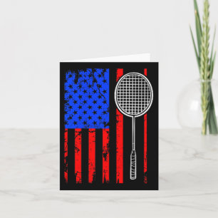 American Flag Badminton  Card