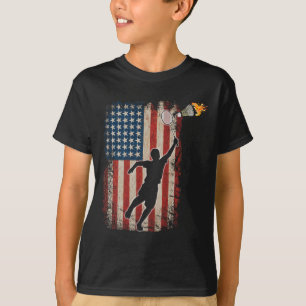 American Flag Badminton Shuttle Art Sports 1 T-Shirt