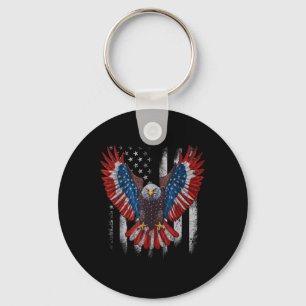 American Flag Bald Eagle 4th Of July Usa Patriotic Keychain