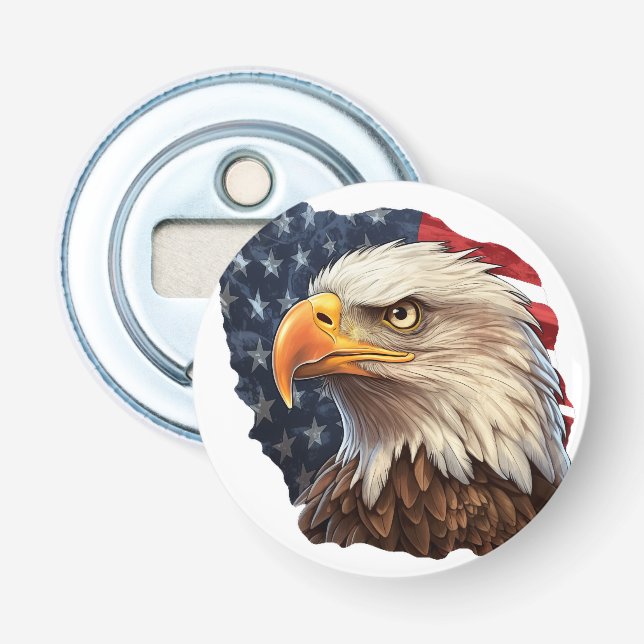 American Flag Bald Eagle Bottle Opener (Front)