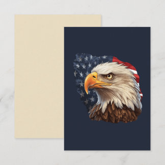 American Flag Bald Eagle Card