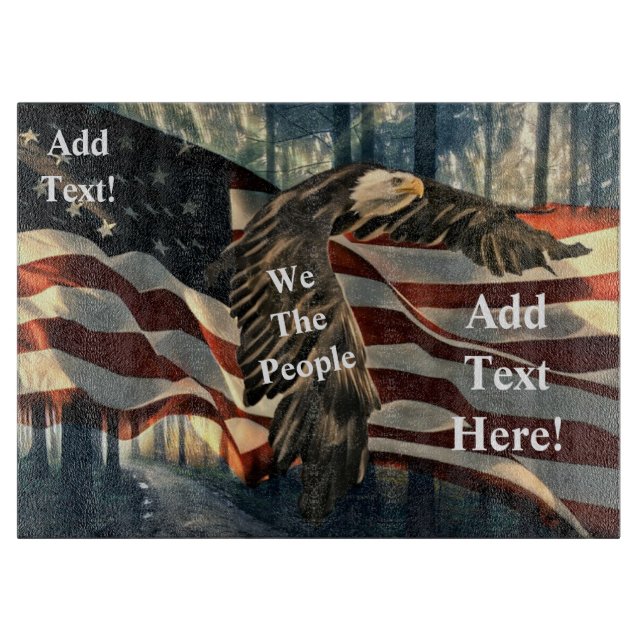 American Flag Bald Eagle Cutting Board (Front)