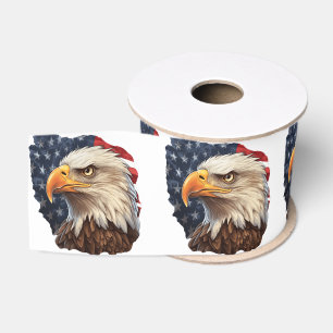American Flag Bald Eagle Grosgrain Ribbon