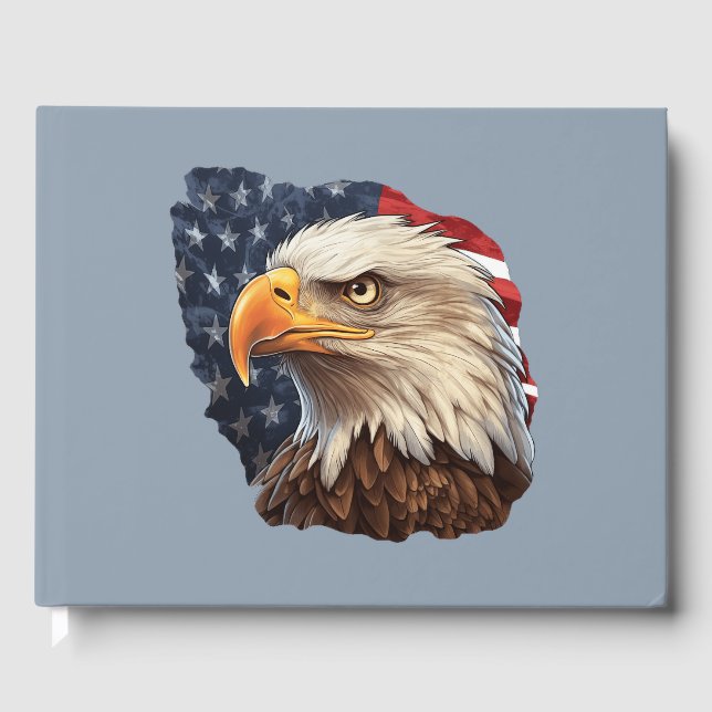 American Flag Bald Eagle Guest Book (Front)