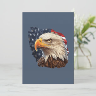 American Flag Bald Eagle Invitation