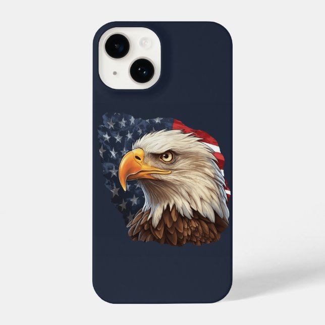 American Flag Bald Eagle iPhone Case (Back)