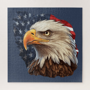 American Flag Bald Eagle Jigsaw Puzzle