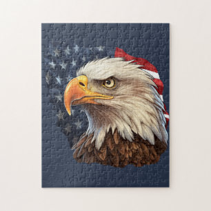 American Flag Bald Eagle Jigsaw Puzzle