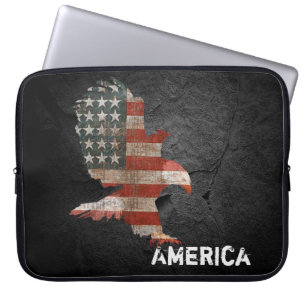 American Flag Bald Eagle  Laptop Sleeve