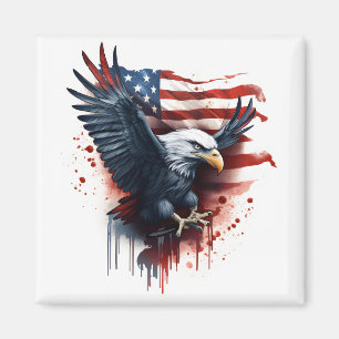 American flag bald eagle  magnet