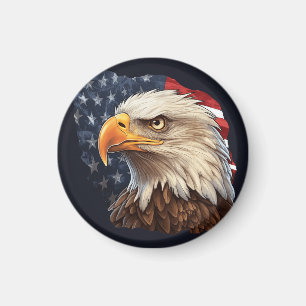 American Flag Bald Eagle Magnet