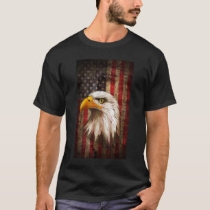 American Flag Bald Eagle Patriotic 4th of July USA T-Shirt