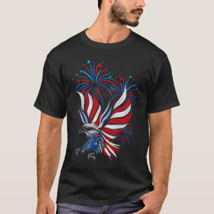 American Flag Bald Eagle Patriotic 4th of July USA T-Shirt