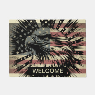 American Flag Bald Eagle Patriotic Door Mat